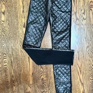 Pleather Quiltwork Vegan Leather Pants/Leggings